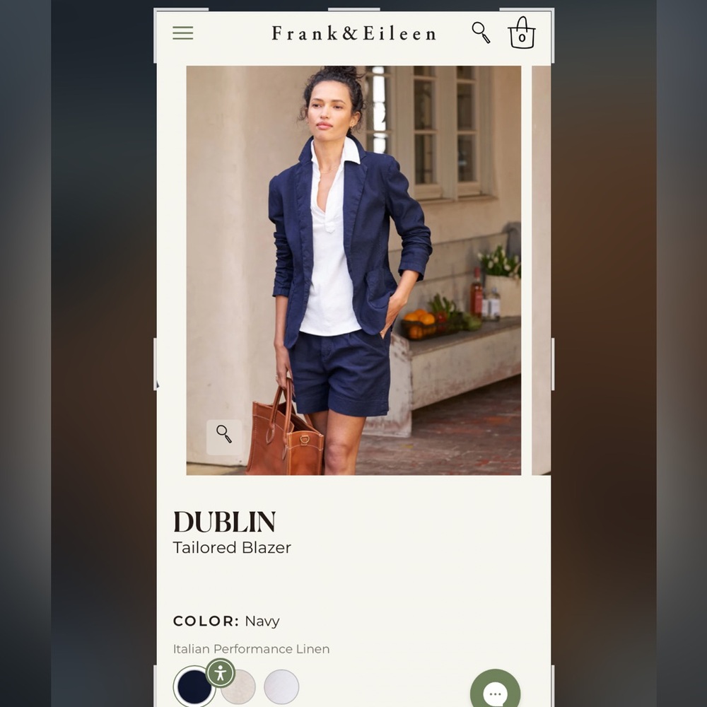 Frank & Eileen Dublin Navy Blazer size small, EUC! $478 current retail